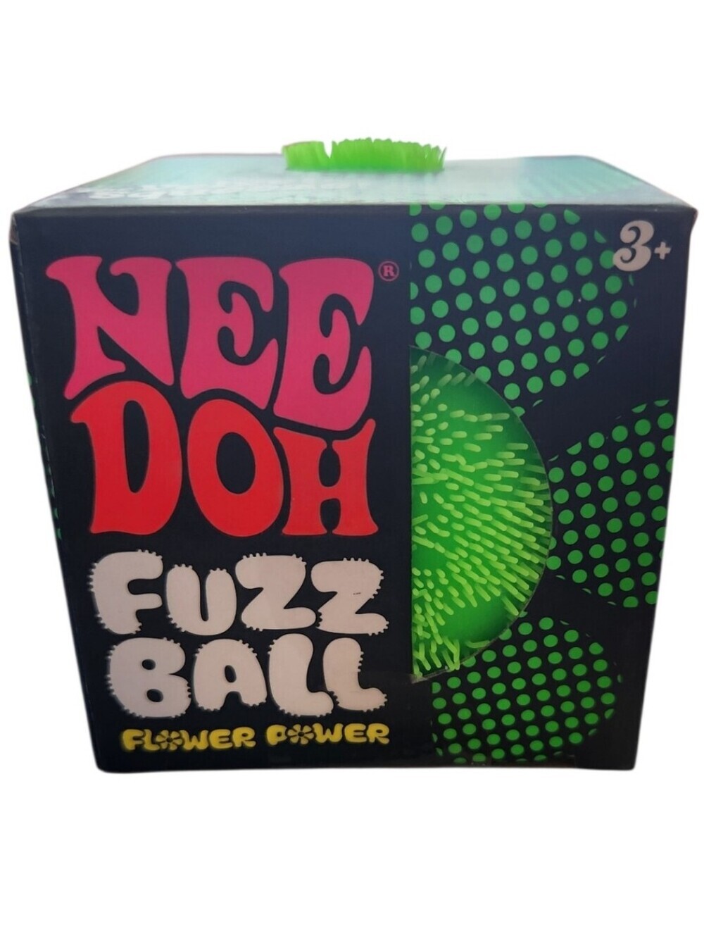 New NeeDoh Fuzz Ball The Velvet Squeeze Green Squishy Stress Ball Flower Power